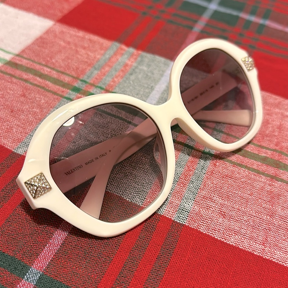 Valentino White Bling Stud Sunglasses